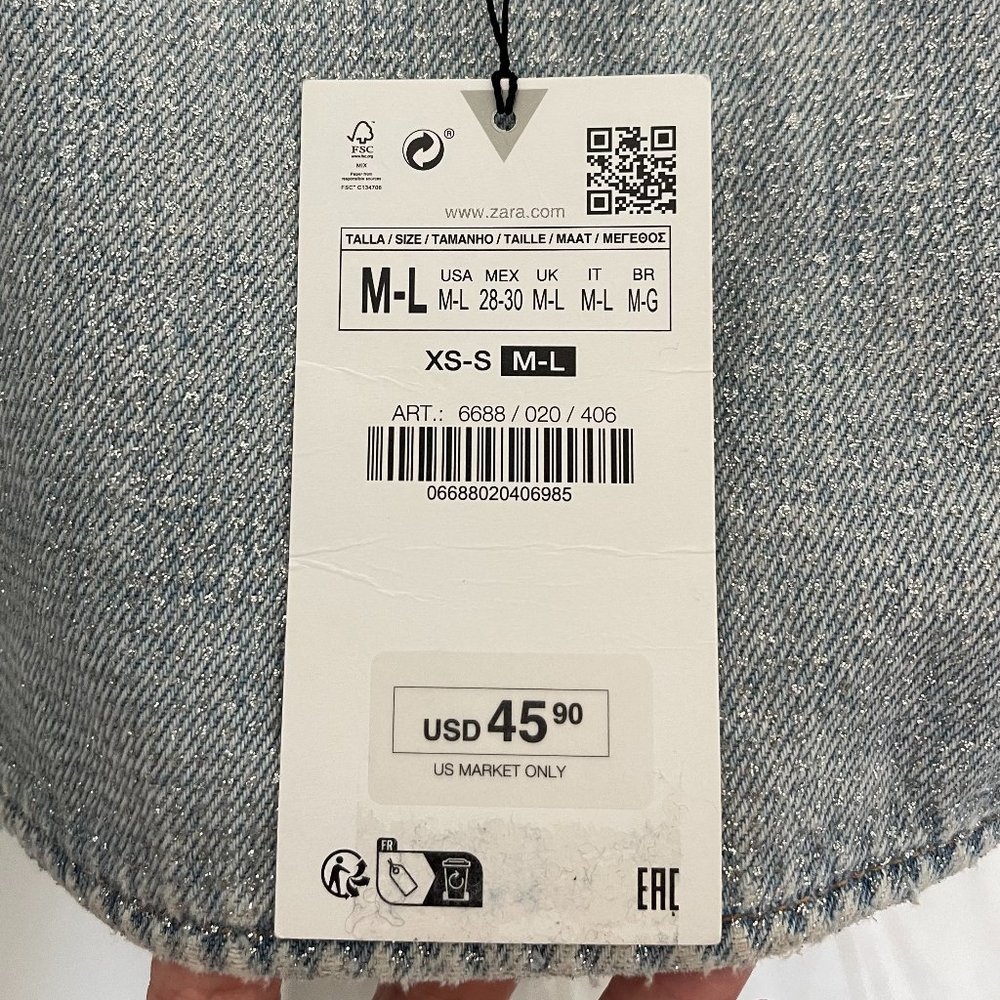 🆕 ZARA DENIM CROP TOP WITH RHINESTONES | ZARA DENIM - Picture 12 of 12